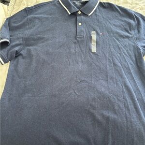 Tommy Hilfiger Men's Blue Polo with White Trim
